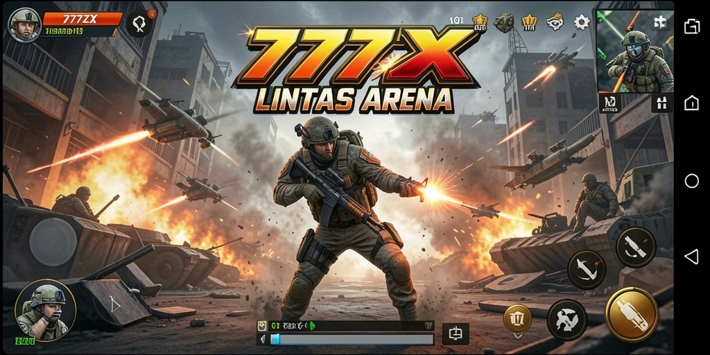 Screenshot menunjukkan aksi seru gameplay TPS 777ZX.