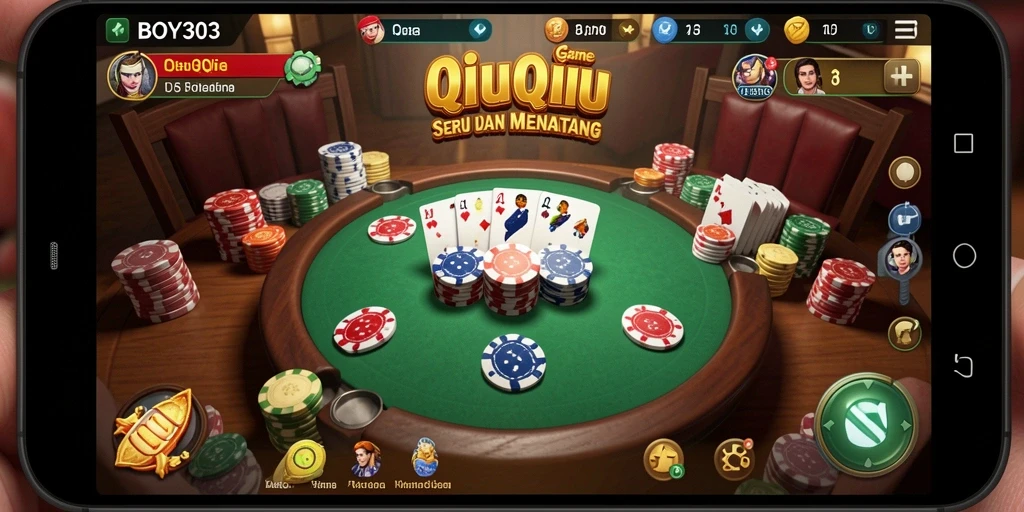 Tangkapan layar gameplay QiuQiu yang mendebarkan di BOY303.
