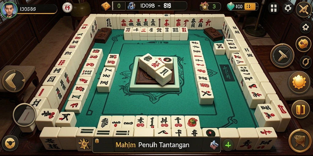Tampilan gameplay seru dari ID098 menunjukkan keseruan bermain Mahjong.