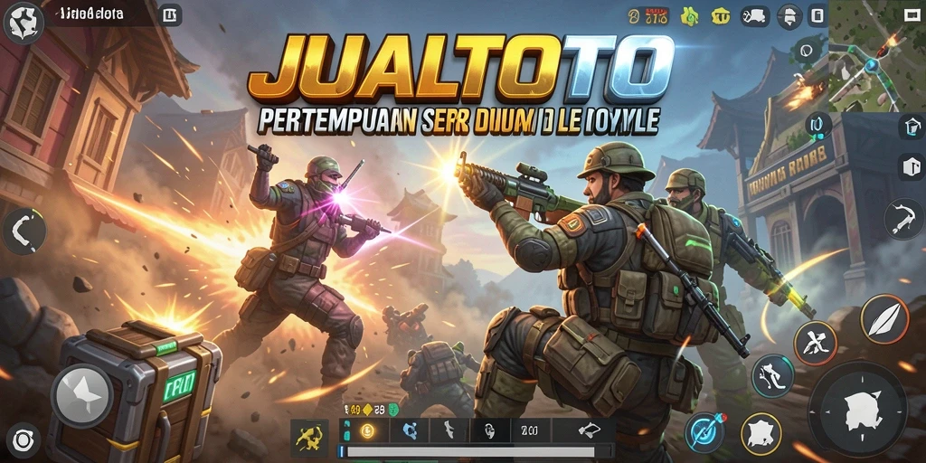 Screenshot menampilkan aksi seru pertempuran di JUALTOTO.