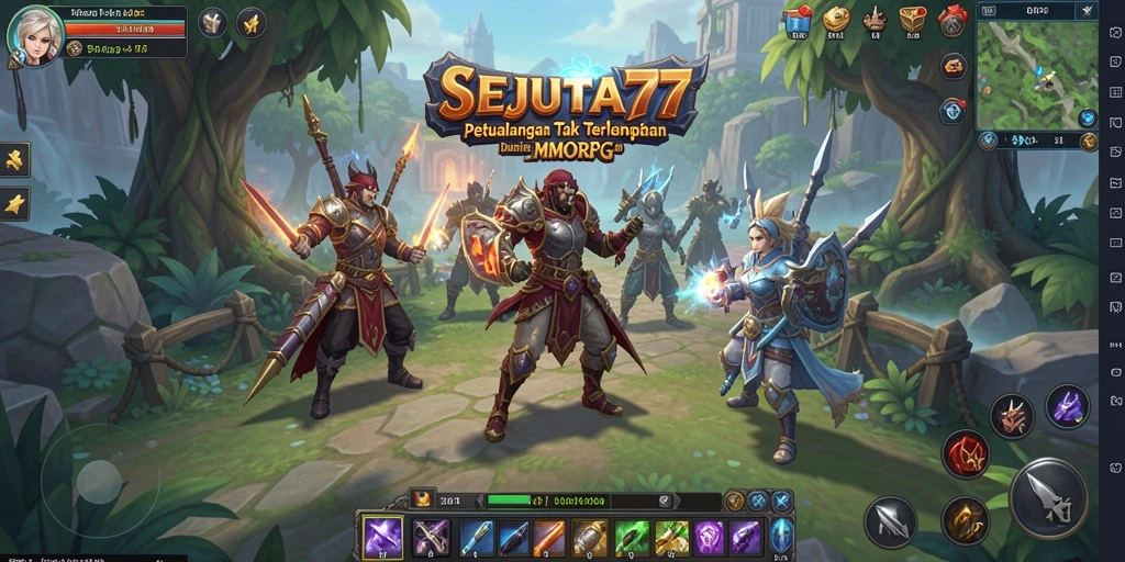 Tangkapan layar SEJUTA77 menunjukkan aksi seru dalam pertarungan MMORPG.